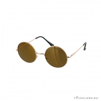 Round golden sunglasses brown lenses