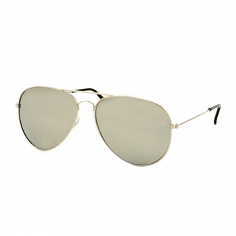 Silver aviator sunglasses - silver mirrored glass
