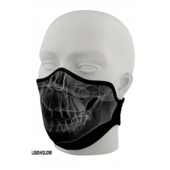 Skull Mondkapje Mondmasker Gezichtsmasker Wasbaar Met Print - Zwart Grijs