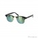Black clubmaster classic sunglasses yellow green mirrored lenses