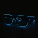 LED Neon Glasses Blue Transparent Glasses