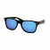 Black wayfarer sunglasses - blue mirror glass